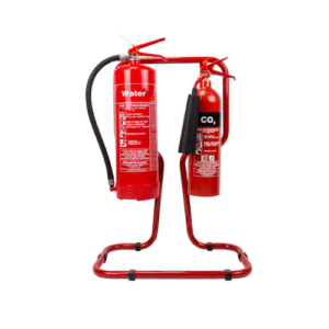 Double Tubular Fire Extinguisher Stand – Red